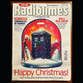 I collect issues of Radio Times which are not easy to get in the US. This one is from December 17-30, 2005. They always have a double issue for Christmas. Some in the past had Dr. Who in the magazine. This one has the TARDIS on the front with a 10 page spread on Dr. Who. You could win a real Dalek! Sadly, the free CD is missing but I am sure I can find it out there. I have many more going back to 1963. #radiotimes #doctorwho #doctorwho2005